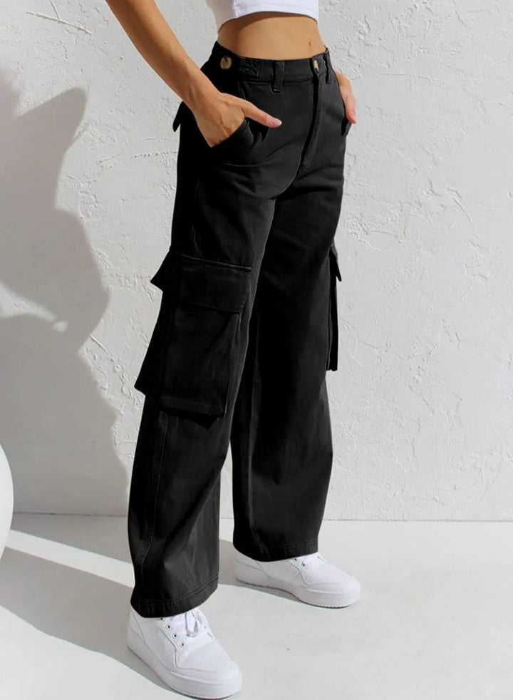 Valeria | Dames Cargo Broek met Wijde Pijpen