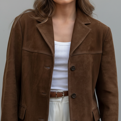 Valentina | Oversized Suède Blazer Jas