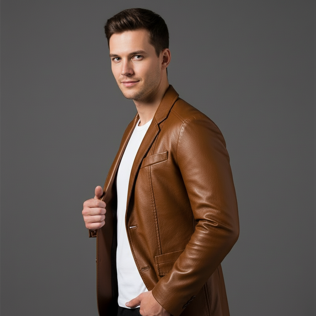 Julian | Trendy Leren Colbertjas