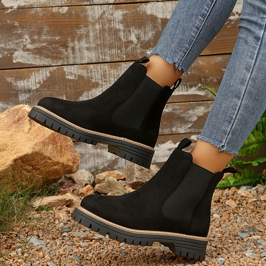 Nerina | Chelsea Boots Zwart Suède