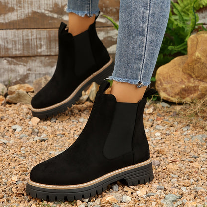 Nerina | Chelsea Boots Zwart Suède