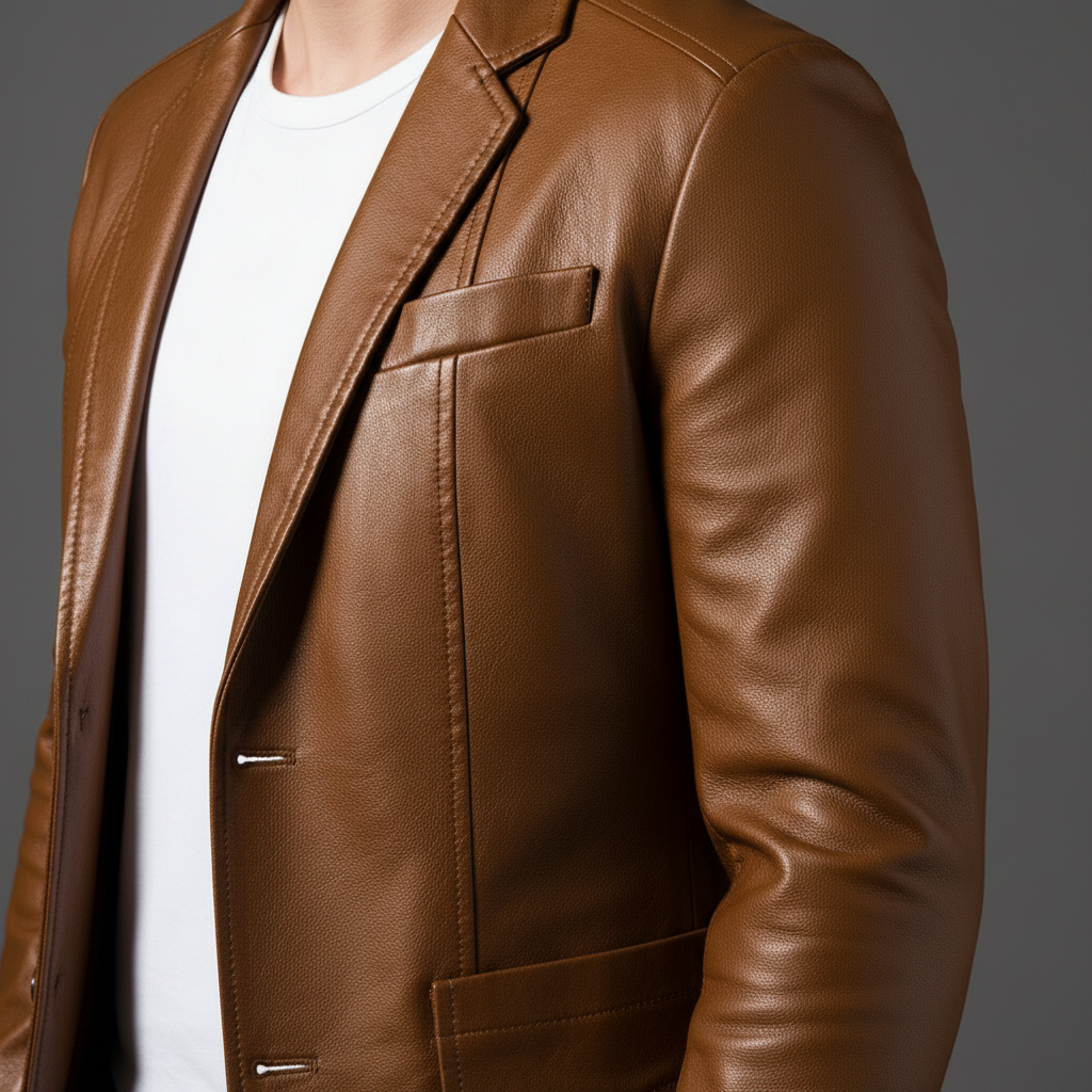 Julian | Trendy Leren Colbertjas