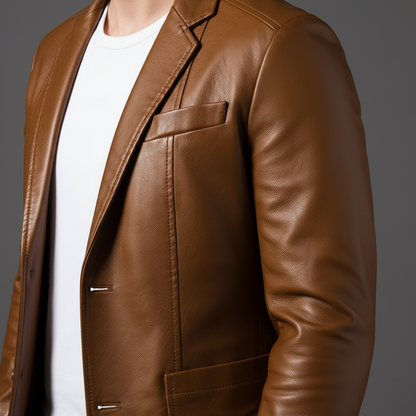 Julian | Trendy Leren Colbertjas