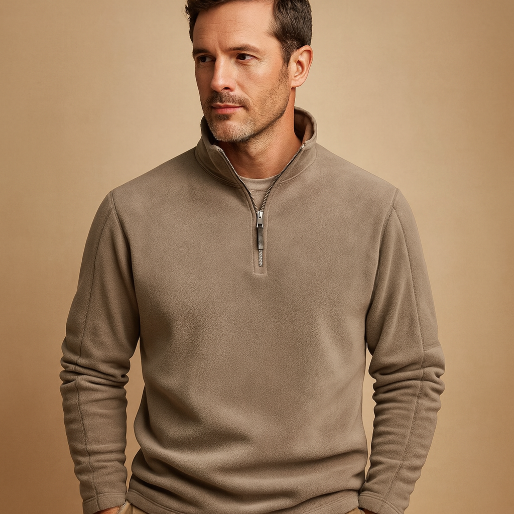Rheon | Fleece Trui Met Halve Rits