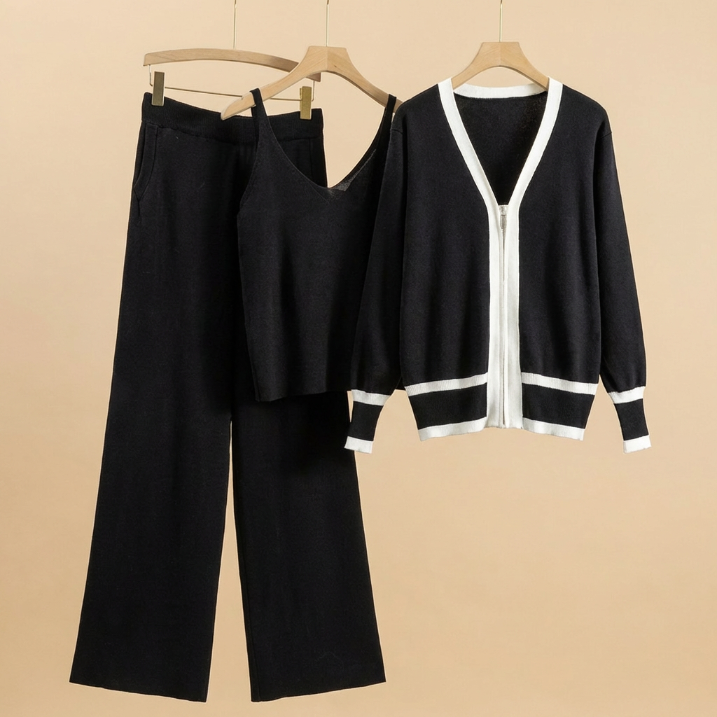 Solène | Completo maglia e pantaloni a 3 pezzi