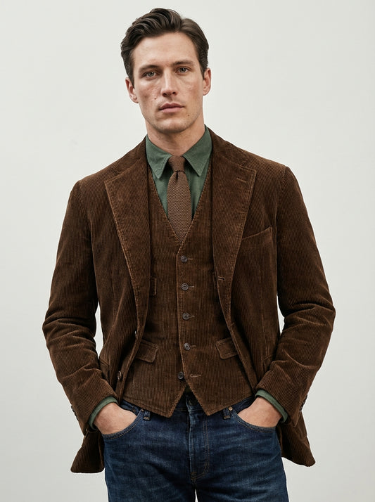 Victor | Vintage Corduroy Blazer with Vest