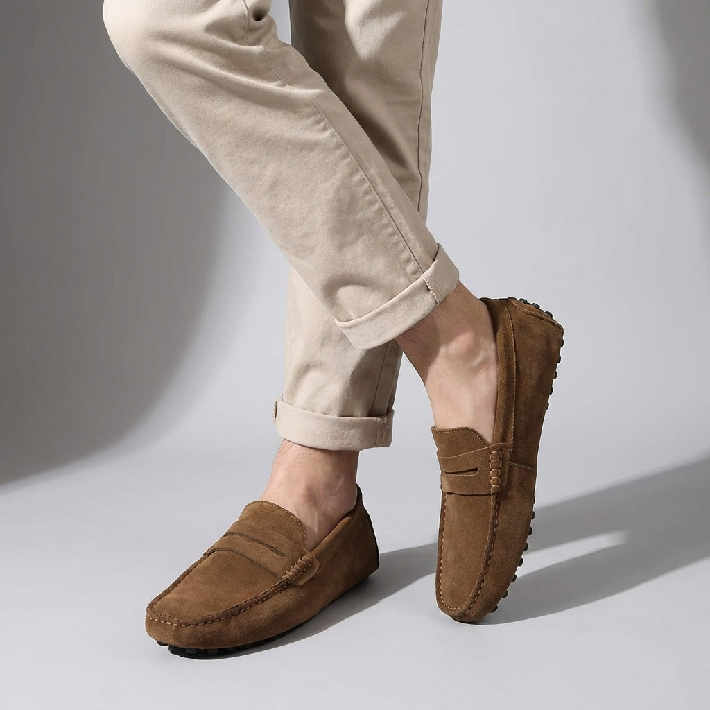 Marvello | Mocassins en daim pour hommes