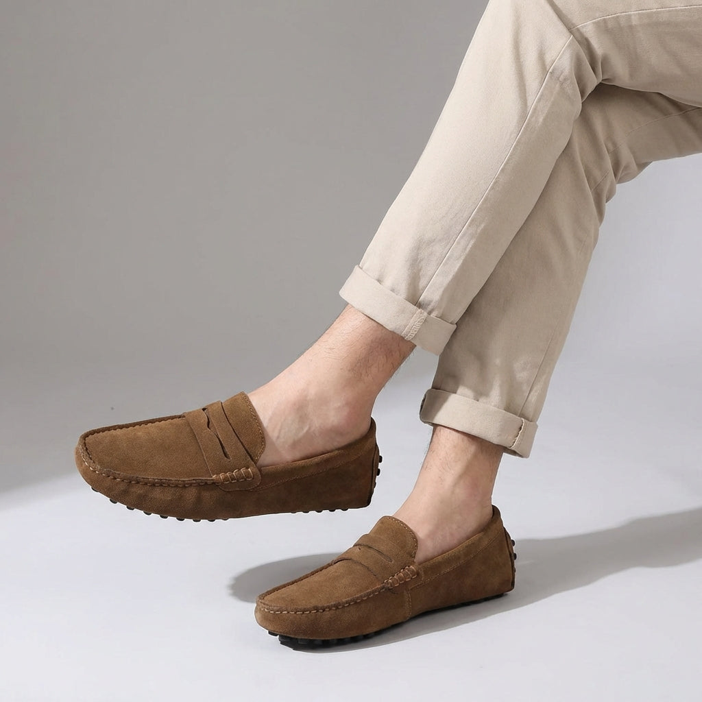 Marvello | Mocassins en daim pour hommes