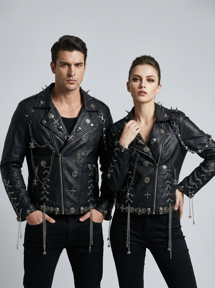 Averix | Giacca Punk Rock in Pelle Unisex