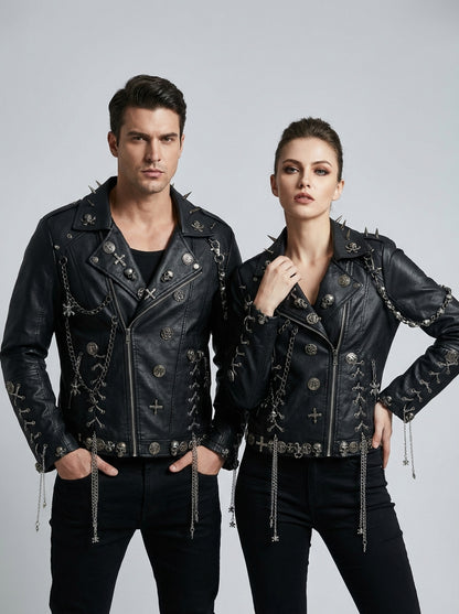 Averix | Giacca Punk Rock in Pelle Unisex