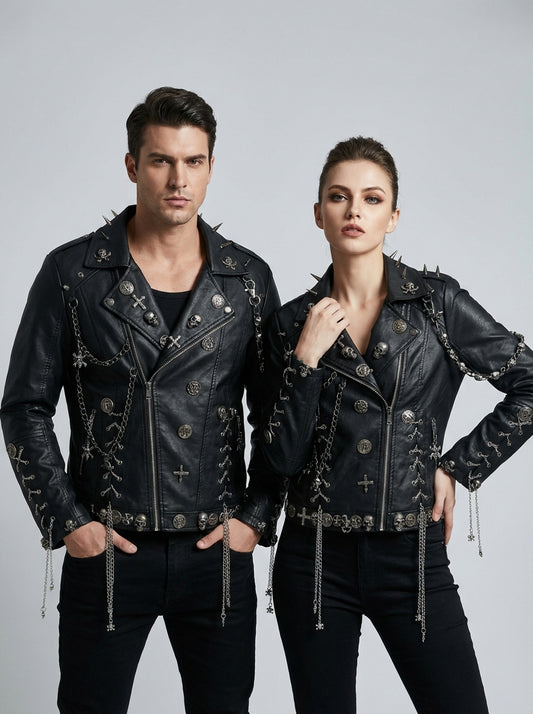 Averix | Giacca Punk Rock in Pelle Unisex