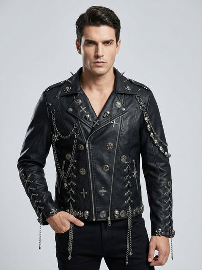 Averix | Giacca Punk Rock in Pelle Unisex