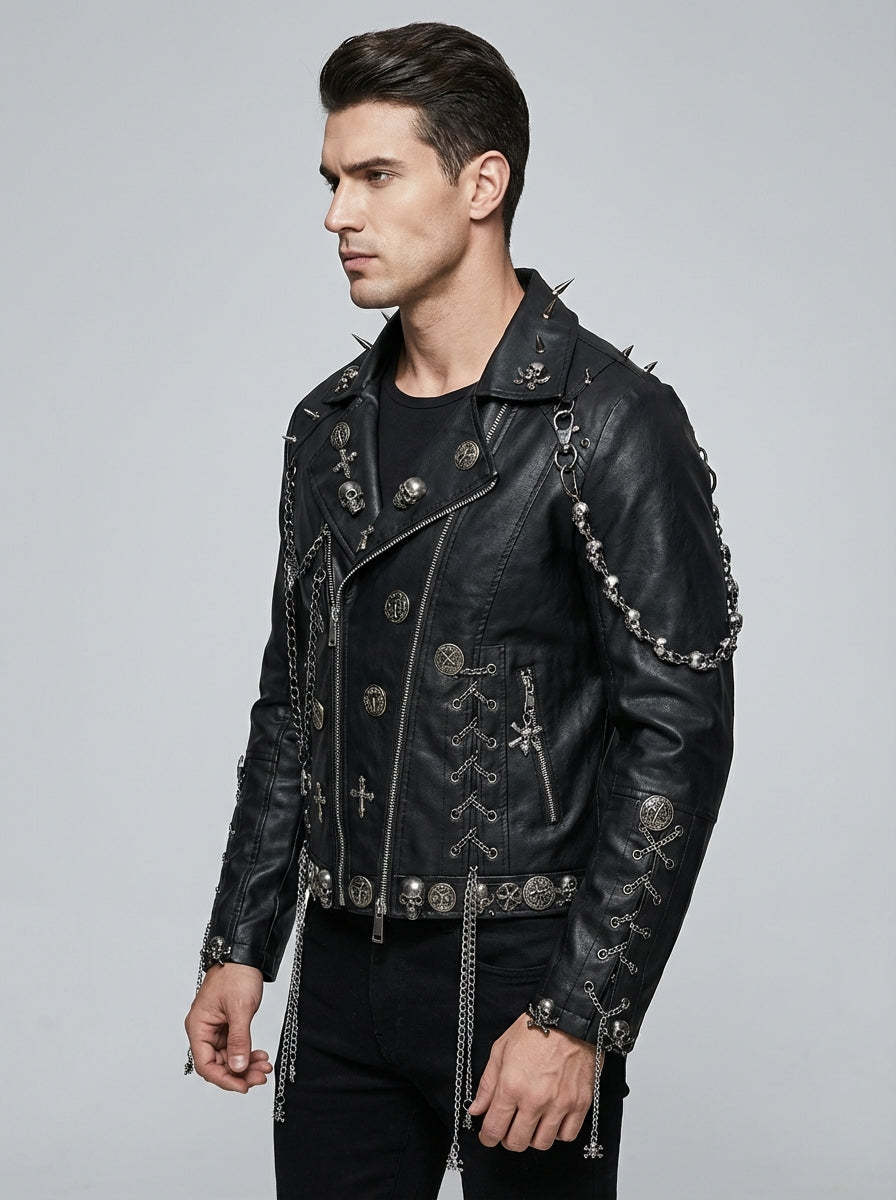 Averix | Giacca Punk Rock in Pelle Unisex