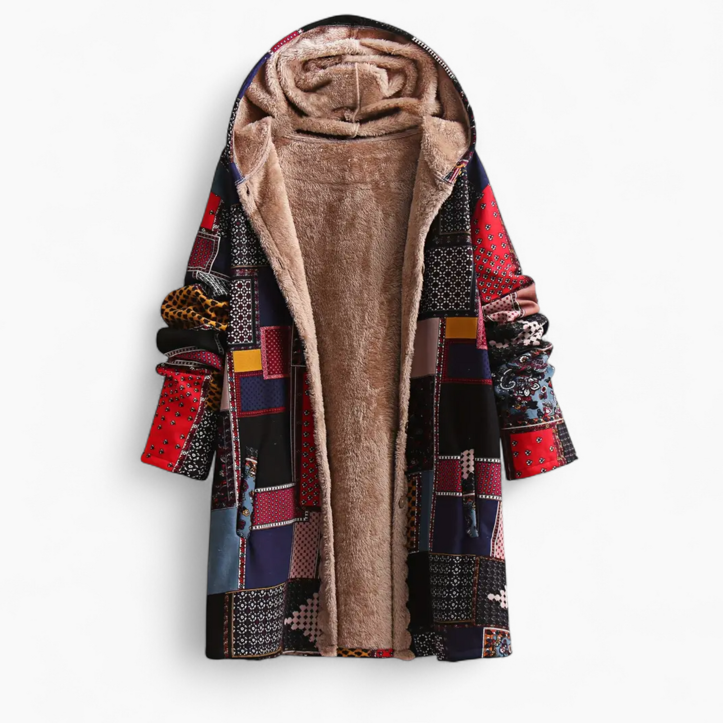 Amaris | Lange Patchwork Winterjas Dames