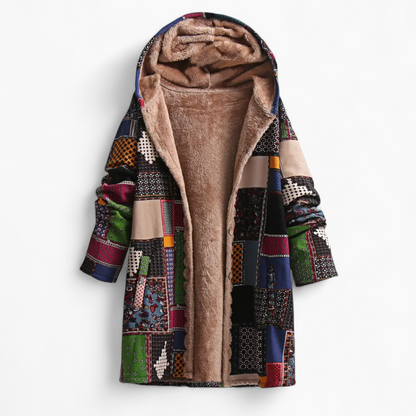 Amaris | Lange Patchwork Winterjas Dames