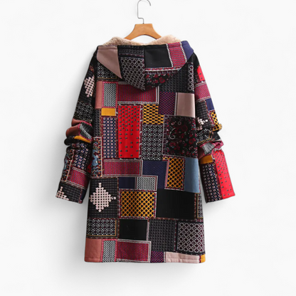Amaris | Lange Patchwork Winterjas Dames