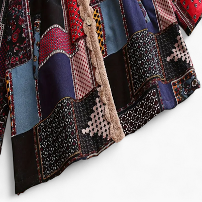Amaris | Lange Patchwork Winterjas Dames
