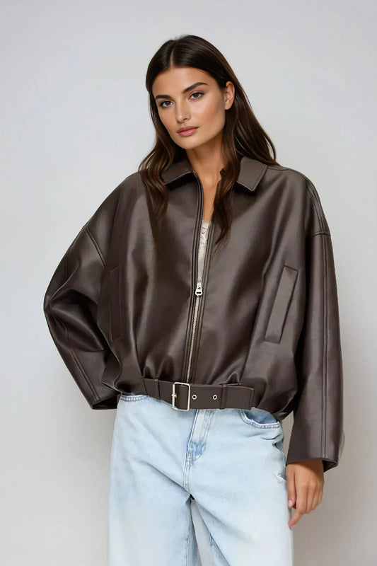 Mirella | Oversized Leren Jack