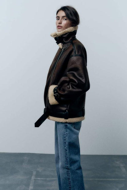 Leontine | Shearling Aviator Jas Dames