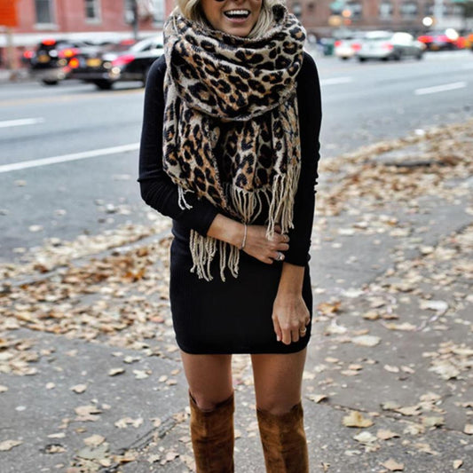 Levia | Luipaardprint Oversized Sjaal