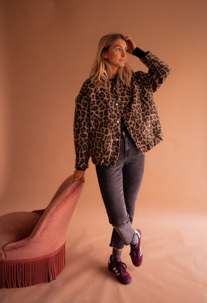 Zayla | Teddy Panterprint Jas Dames