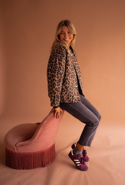 Zayla | Teddy Panterprint Jas Dames