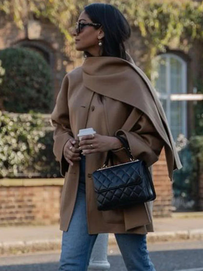 Sorella | Camelcoat Met Sjaaldetail