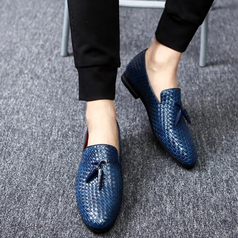 Nino™ | Heren Leren Tassel Loafers | Geweven