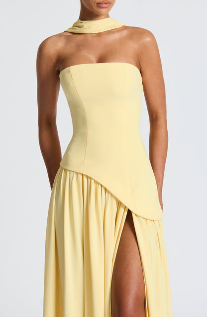 Nerina | Strapless Avondjurk Met Split