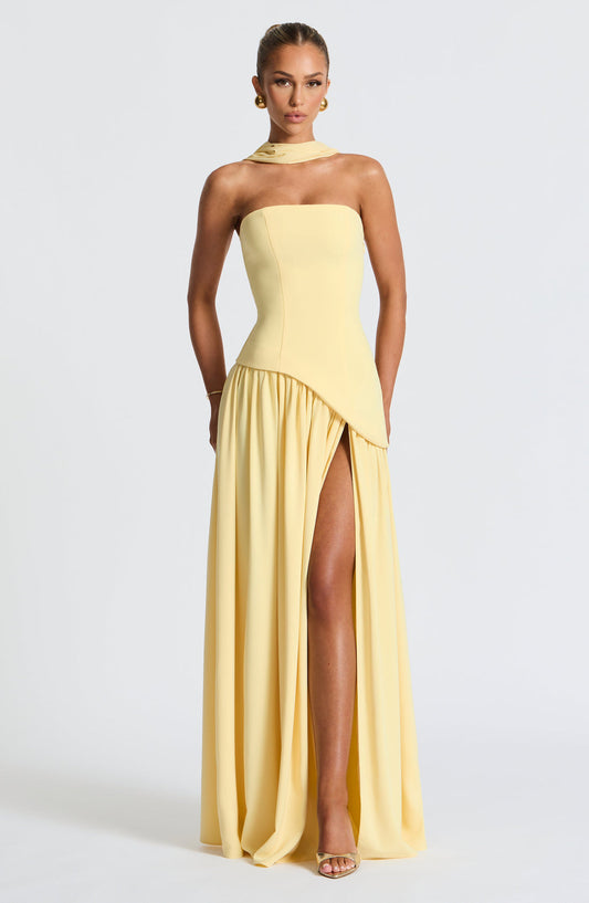 Nerina | Strapless Avondjurk Met Split