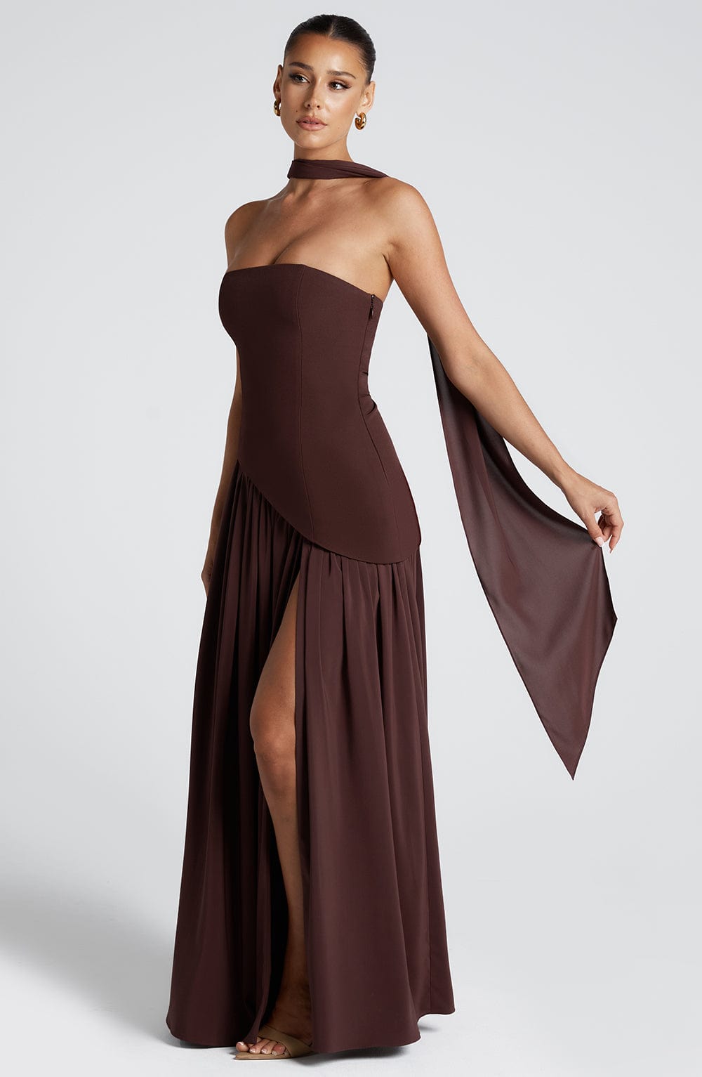 Nerina | Strapless Avondjurk Met Split