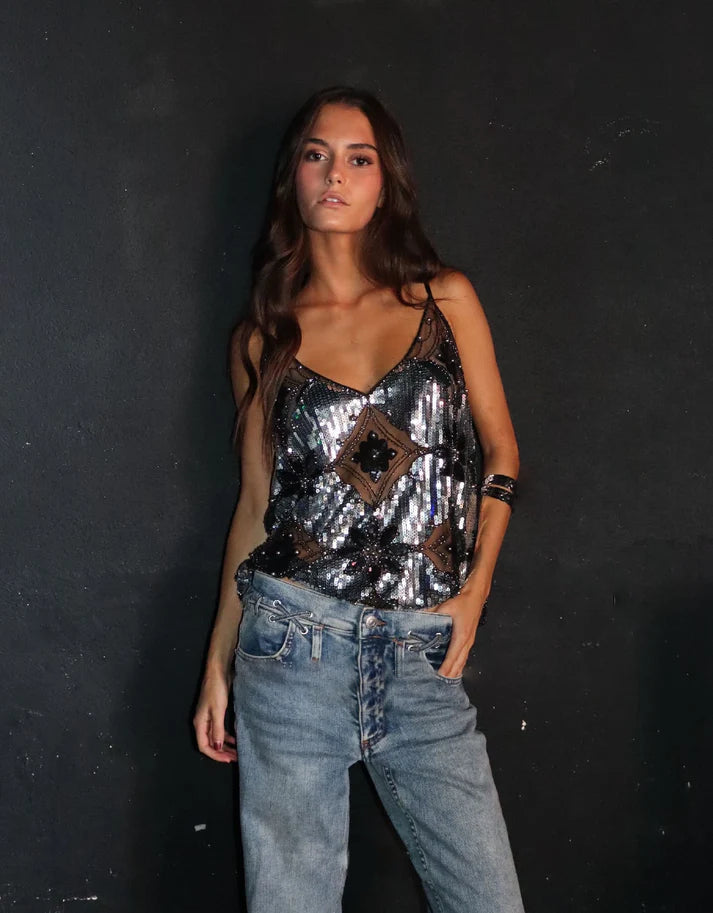 Zaria | Glitter Top Dames