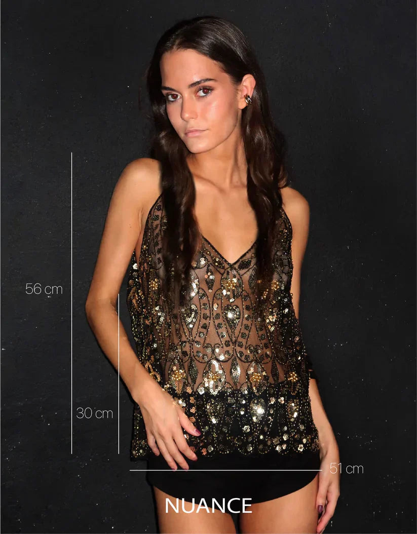Zaria | Glitter Top Dames