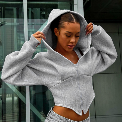 Averie | Cropped Hoodie Met Rits