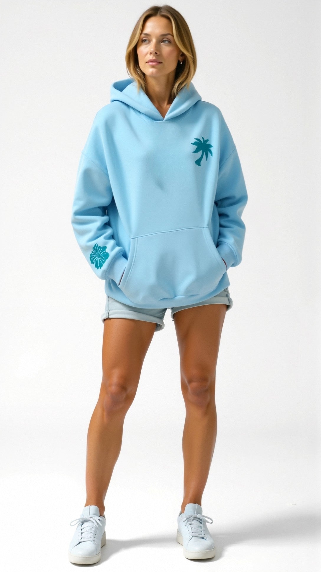 Isla | Oversized Hoodie Dames Met Palmboomprint en Rugdesign