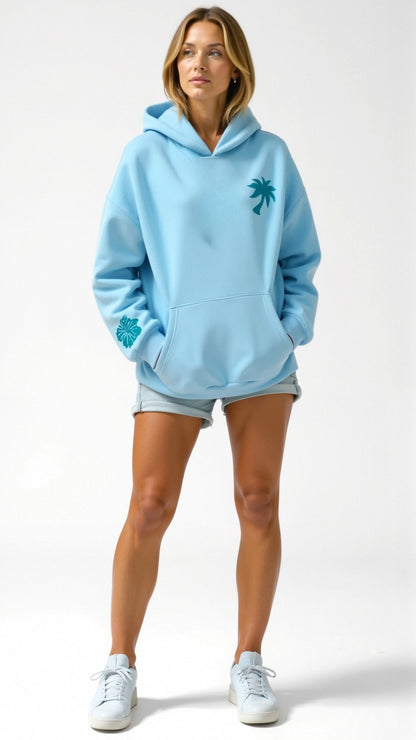 Isla | Oversized Hoodie Dames Met Palmboomprint en Rugdesign