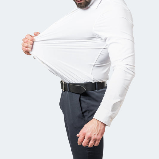Dario | Stretch Slim Fit Overhemd Heren Met Verborgen Knoopsluiting