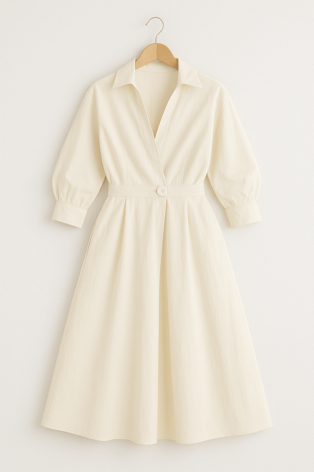 Isotta | Elegante Midi-Jurk Dames Met Geplooide Taille en A-Lijn Rok
