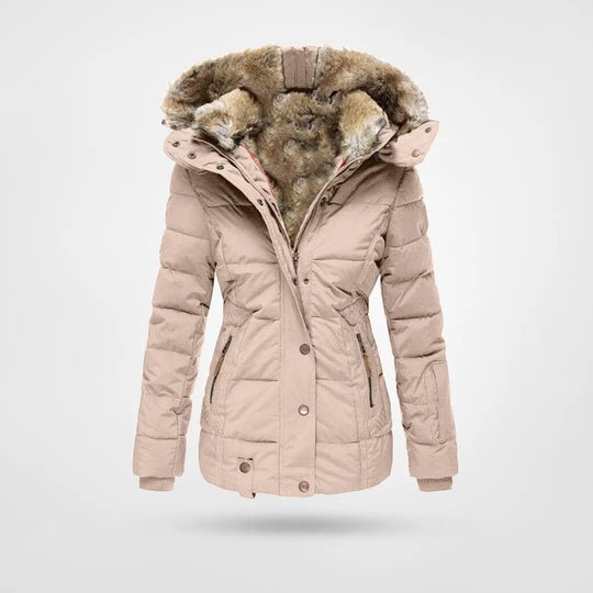 Amaranta | Lange Gewatteerde Winterjas Met Capuchon En Imitatiebont Dames