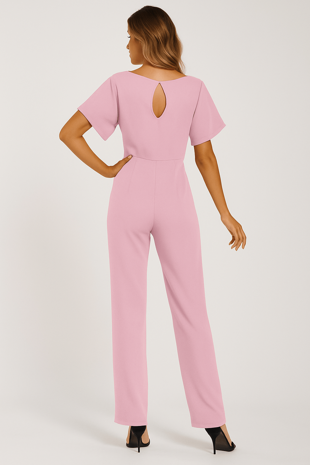 Éliane | Elegante Jumpsuit Met Strikceintuur En Korte Mouwen Dames