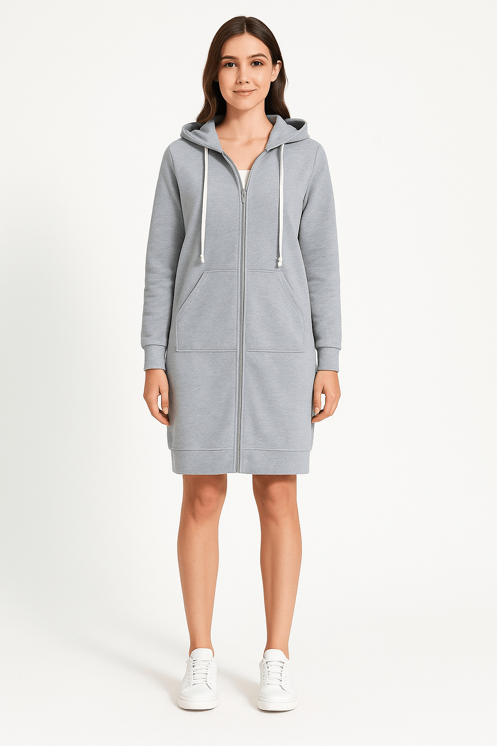 Mirella | Lange Hoodie Met Rits Dames Voor Comfortabele & Warme Casual Looks