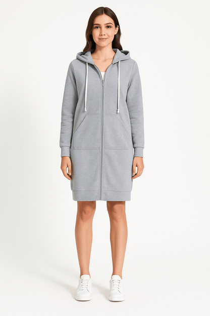 Mirella | Lange Hoodie Met Rits Dames Voor Comfortabele & Warme Casual Looks