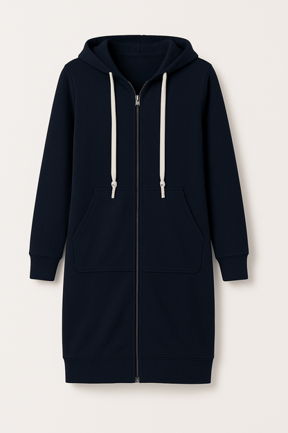 Mirella | Lange Hoodie Met Rits Dames Voor Comfortabele & Warme Casual Looks