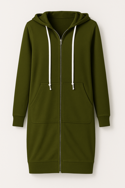 Mirella | Lange Hoodie Met Rits Dames Voor Comfortabele & Warme Casual Looks