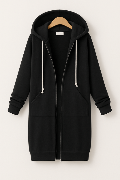 Mirella | Lange Hoodie Met Rits Dames Voor Comfortabele & Warme Casual Looks