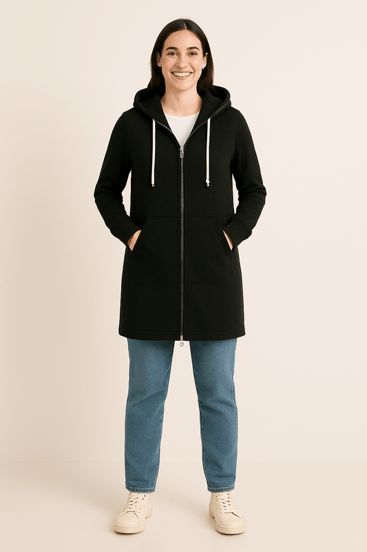 Mirella | Lange Hoodie Met Rits Dames Voor Comfortabele & Warme Casual Looks