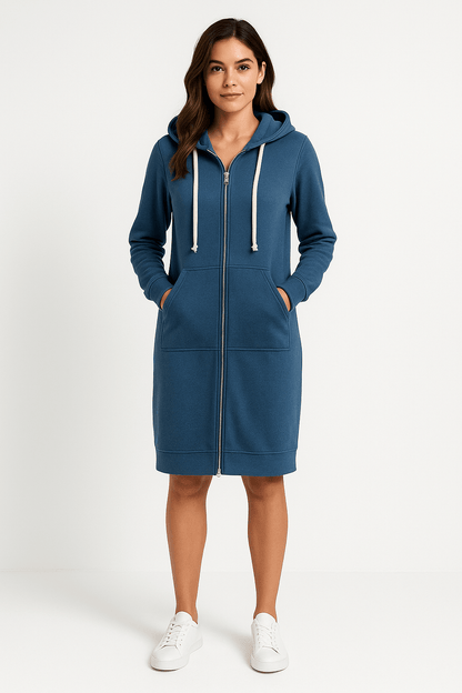 Mirella | Lange Hoodie Met Rits Dames Voor Comfortabele & Warme Casual Looks