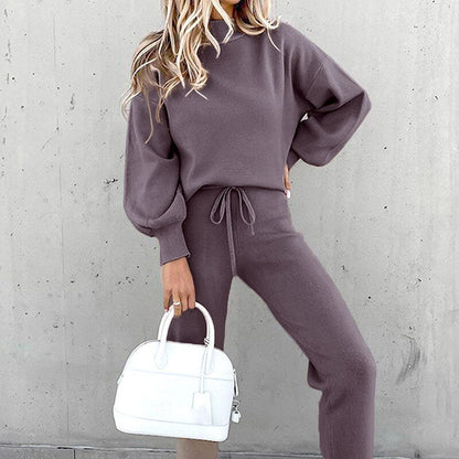 Amarée | Zachte Lounge Set Met Ballonmouwen En Hoge Taille Dames