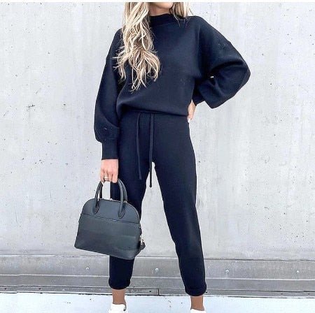 Amarée | Zachte Lounge Set Met Ballonmouwen En Hoge Taille Dames