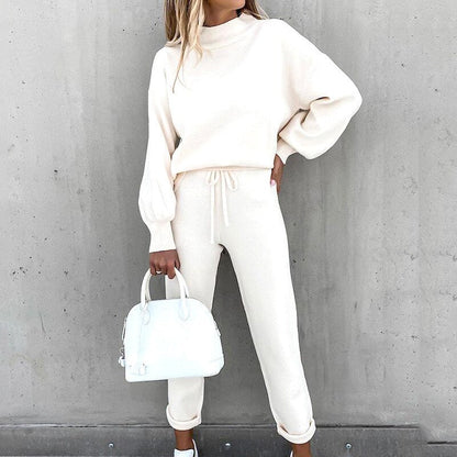 Amarée | Zachte Lounge Set Met Ballonmouwen En Hoge Taille Dames